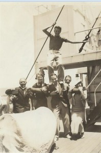 En route to South Africa 1935 - Tommy on Nino's shoulders With thanks to Mervyn Rossini